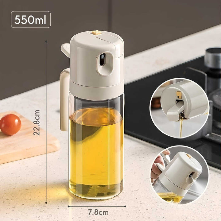 Dispensador de aceite 2 en 1 550ml Gris