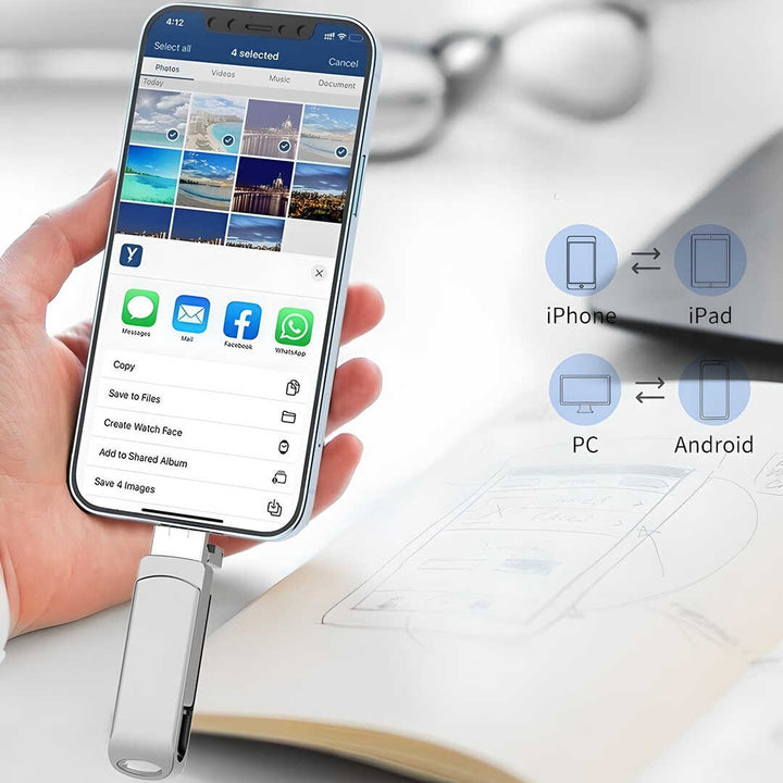 Multi USB Aluminio Satinada