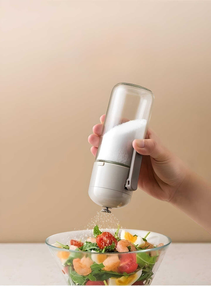 Salero para cocina en vidrio gris